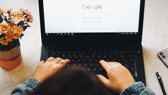 someone typing on a keyboard