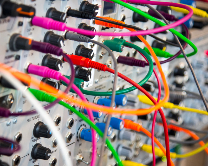 Cords plugged into a machine