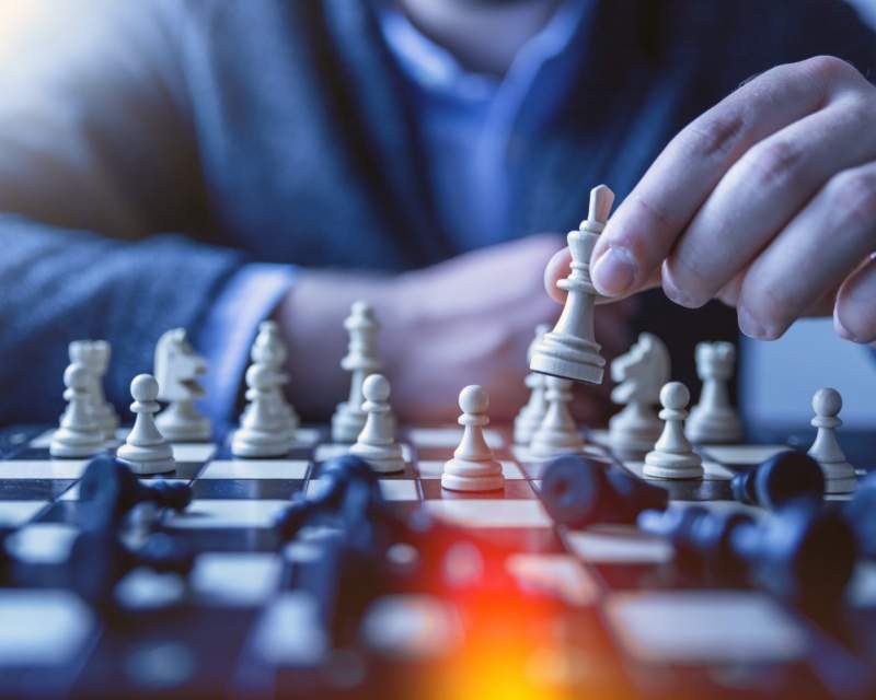 Chess game symbolizing that successful marketing campaigns require planning and strategy.