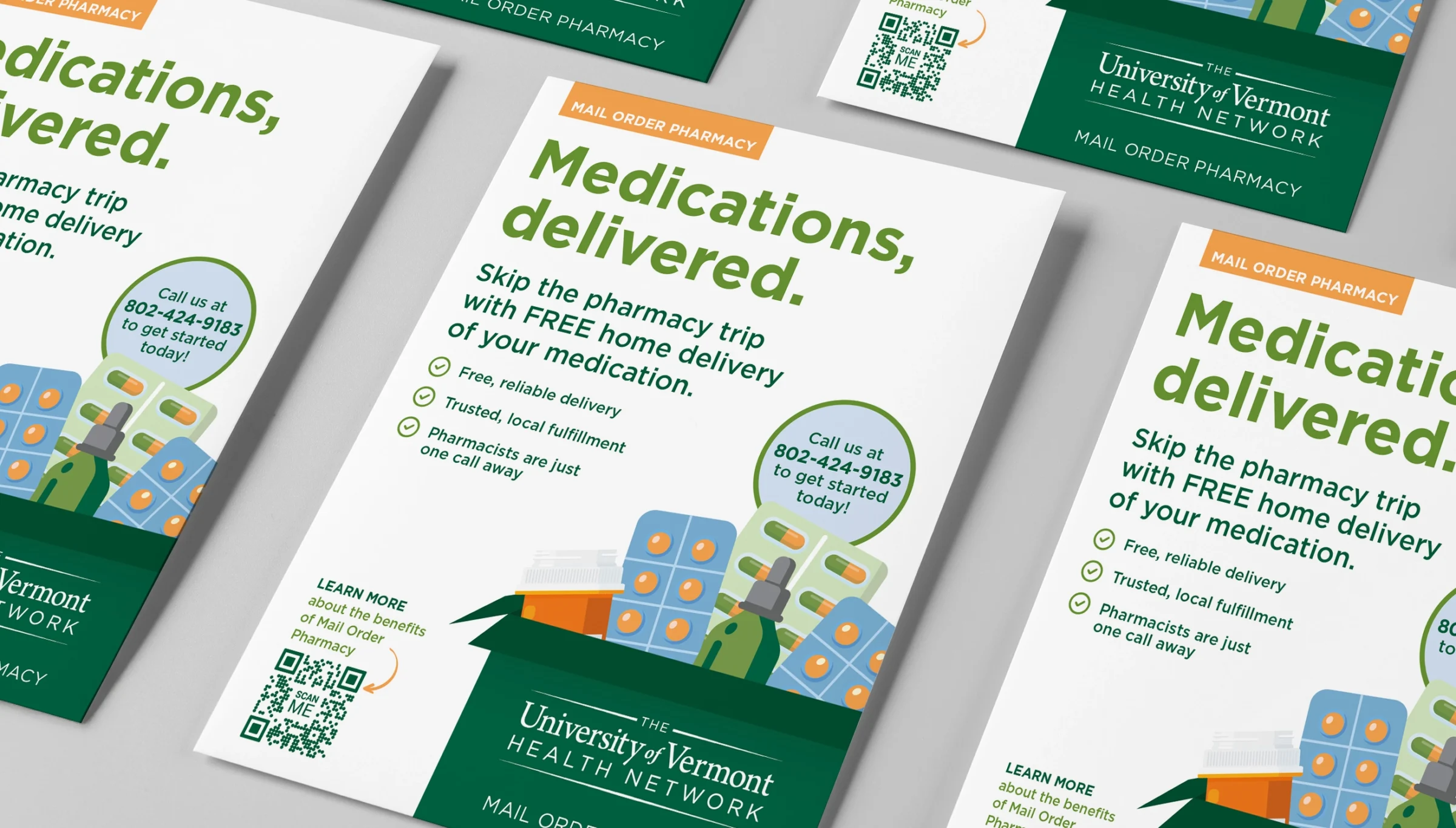 flyers laying on table advertising mail order photography