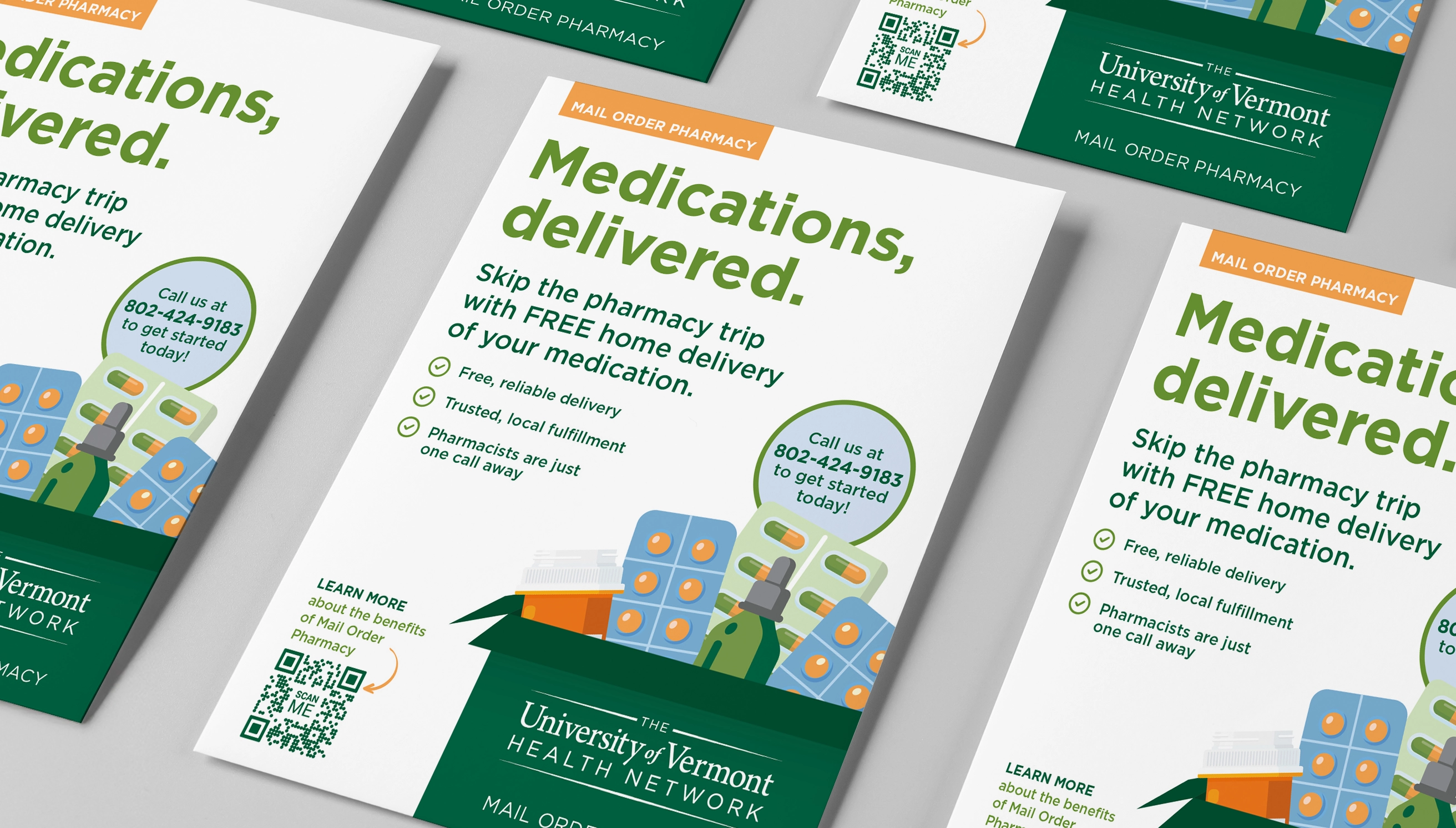 flyers laying on table advertising mail order photography
