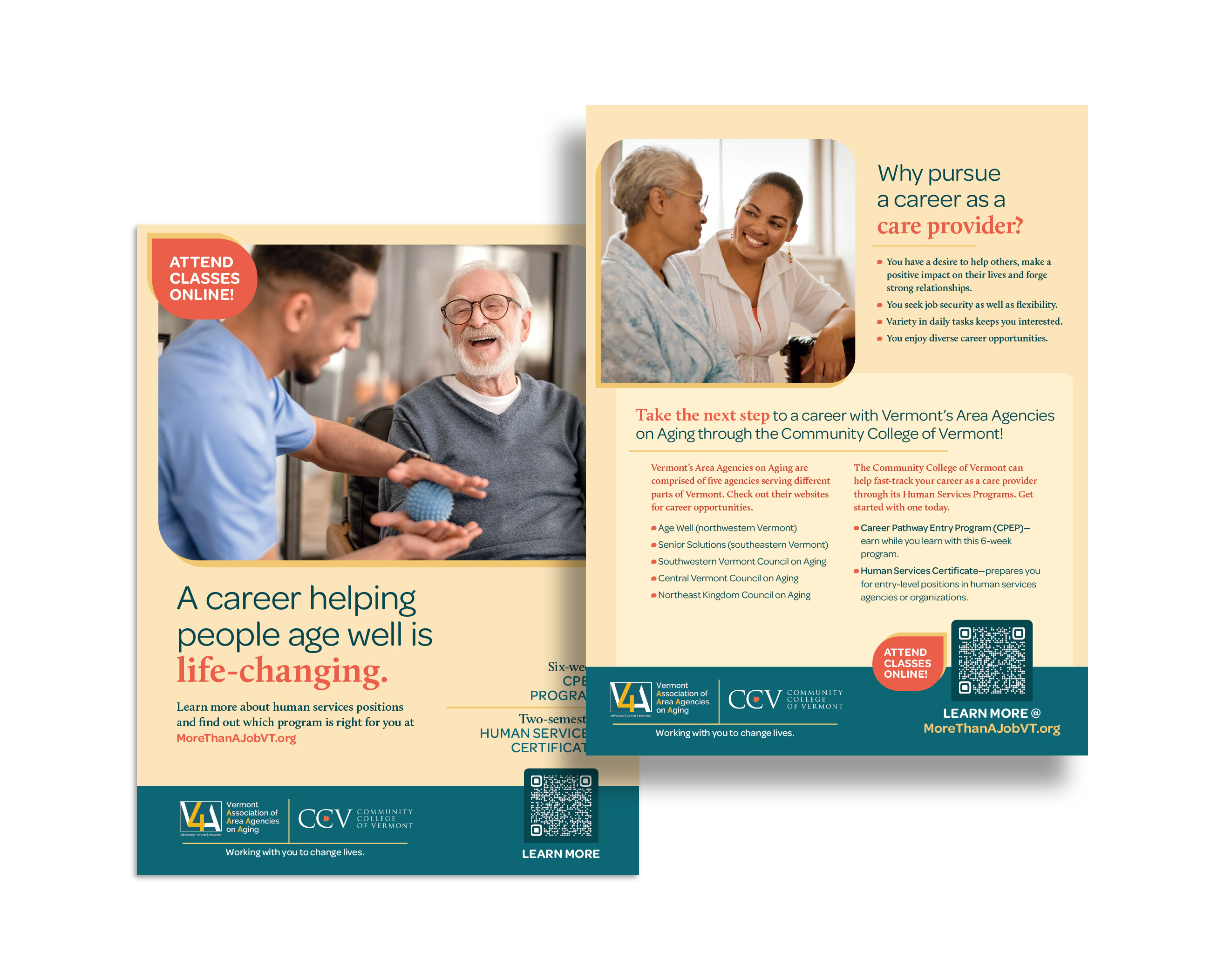 Flyer talking about the career paths in caretaking