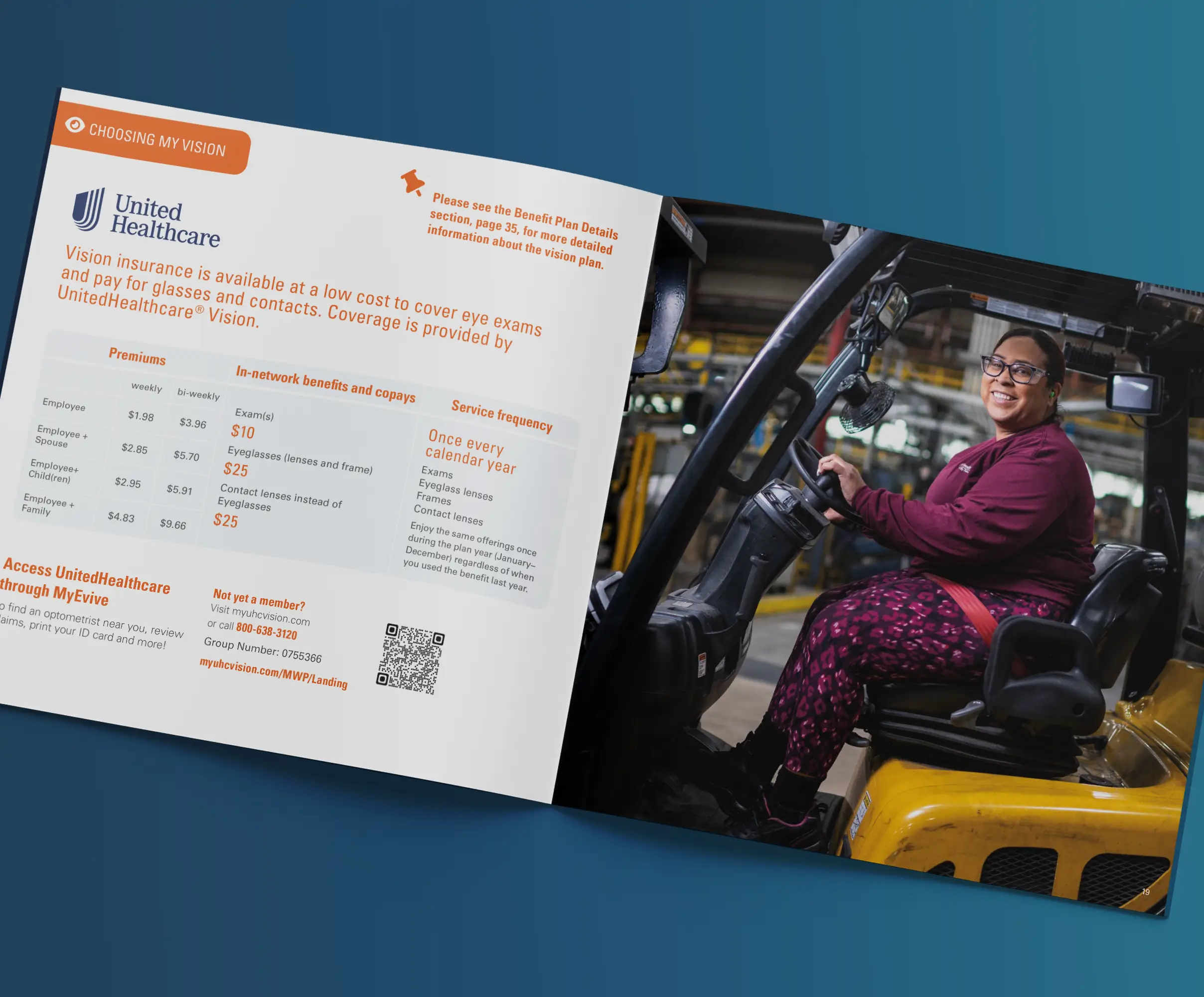 Inside spread of Southwire guide explaining employee healthcare benefits