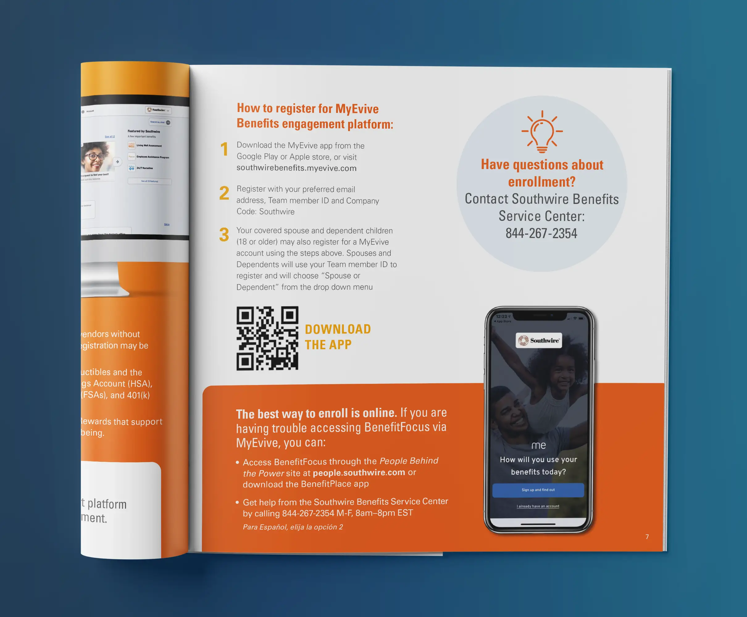 Inside page of Southwire salary guide explaining employee healthcare benefits