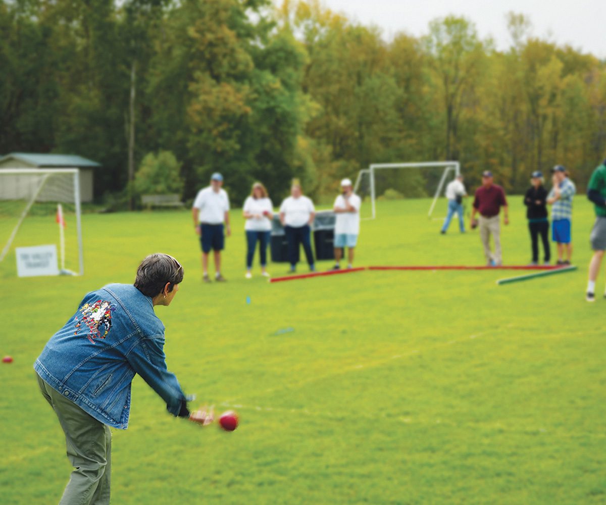 People playing boche ball at Vermont Care Partners event