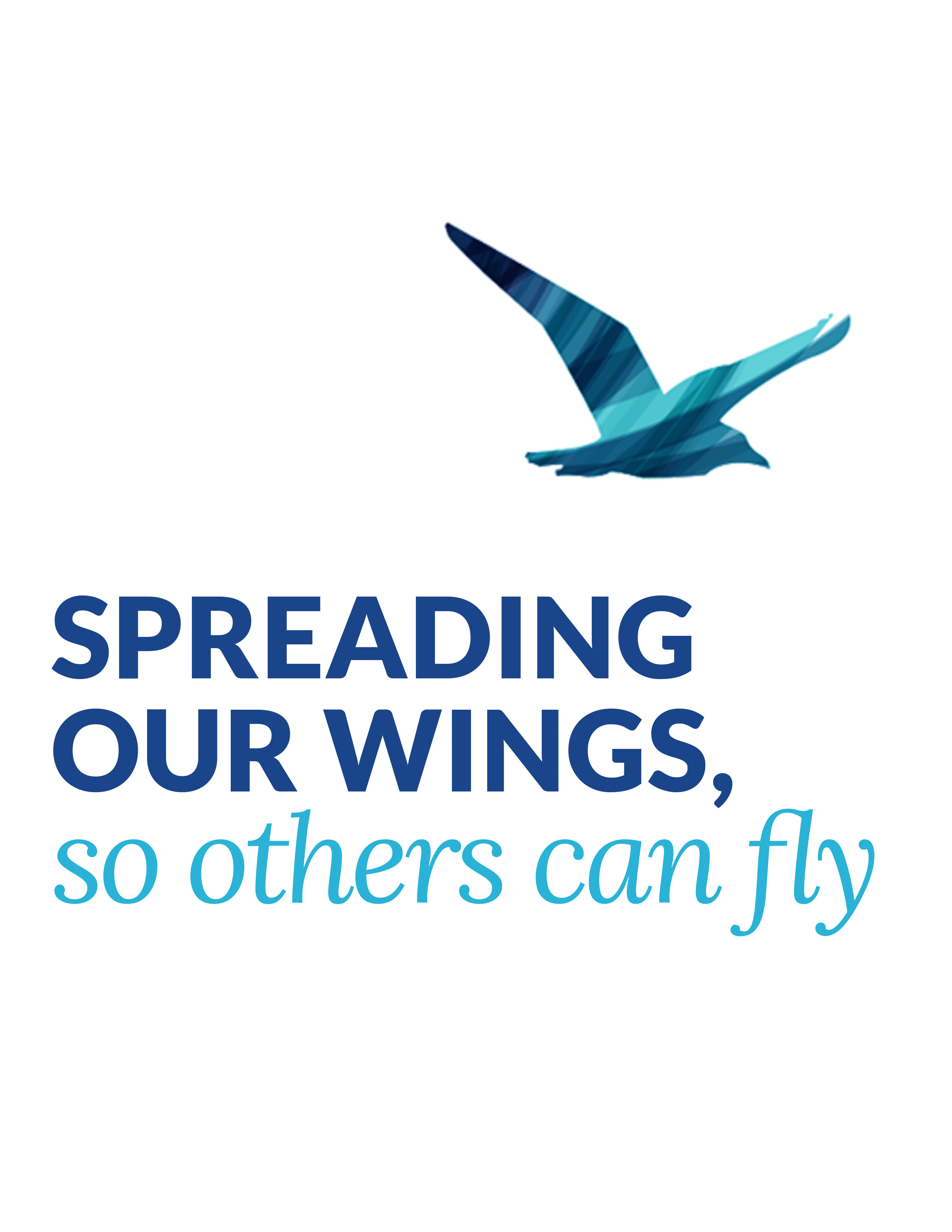 Bird flying above Citizen Advocates Impact Report headline 'spreading our wings so others can fly'