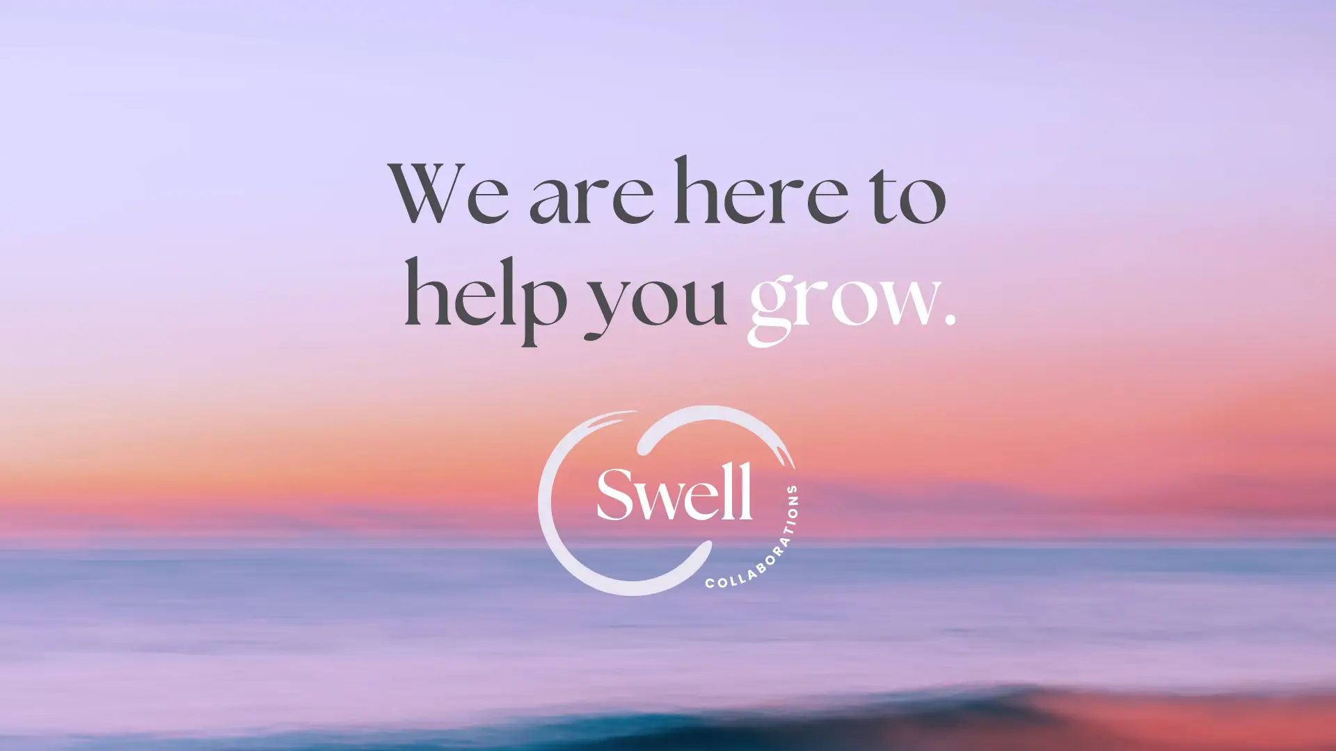 Abstract brand image for Swell featuring organic shapes and muted tones, reflecting calm and intentional business growth.