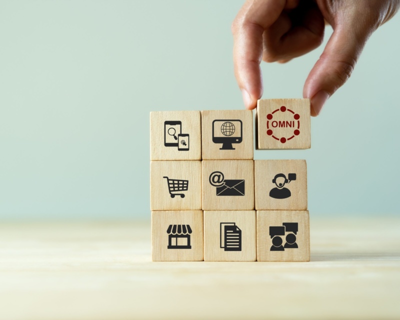 Building blocks representing all the key parts to omnichannel marketing