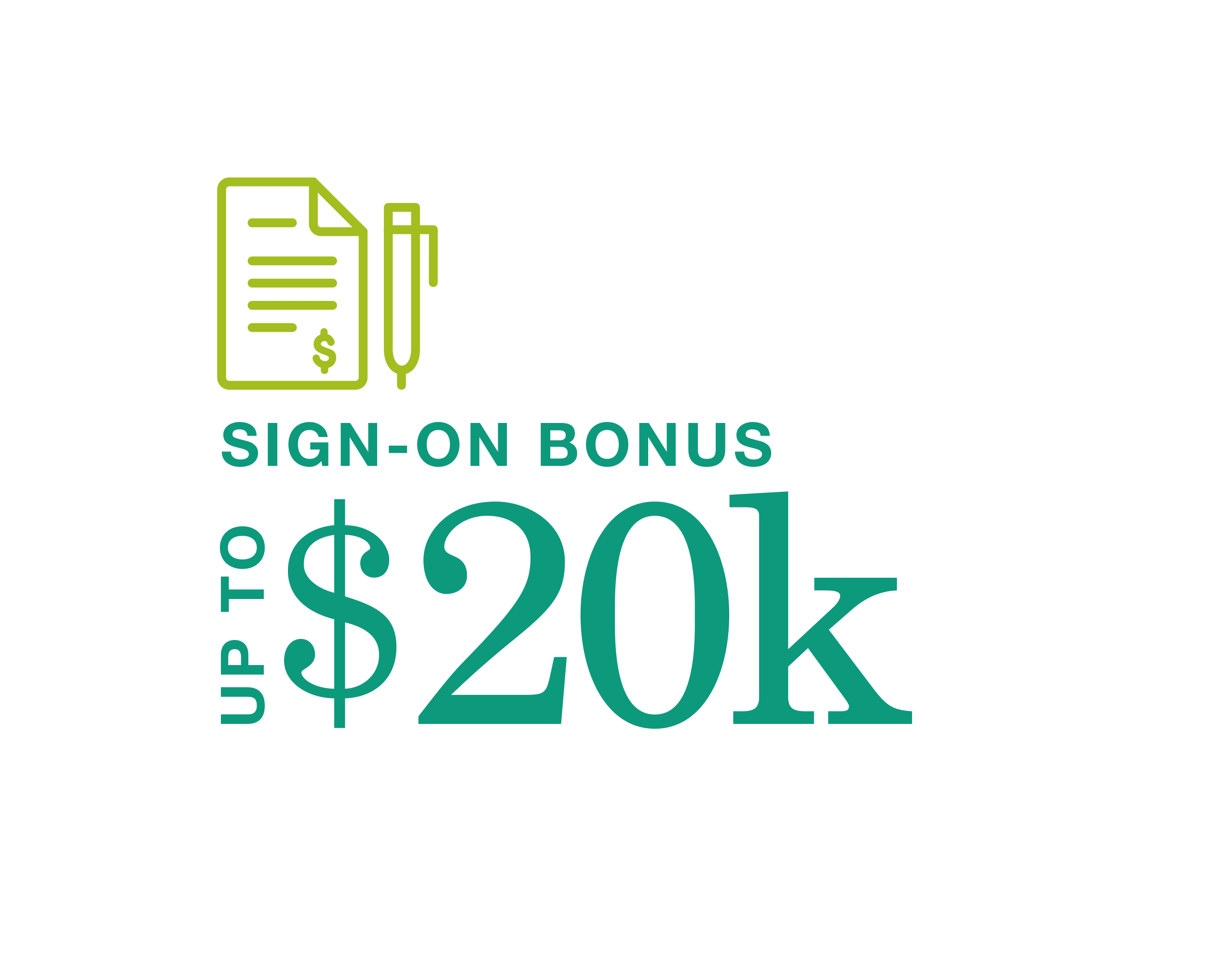 image of graphic showing the sign-on bonus is up to $20k