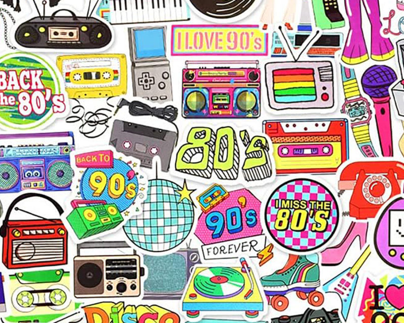 This is an image of vintage stickers.