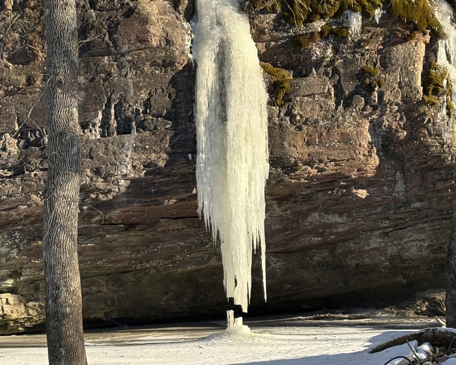 Frozen Vermont waterfall.