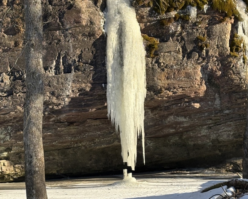 Frozen Vermont waterfall.